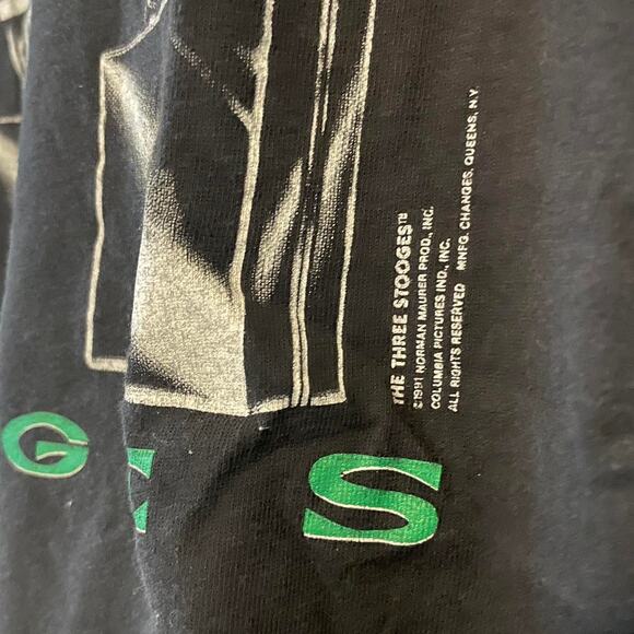 Vintage 90s Corporate Stooges 1991 Three Stooges Single Stitch Shirt Adult Large - Picture 2 of 4